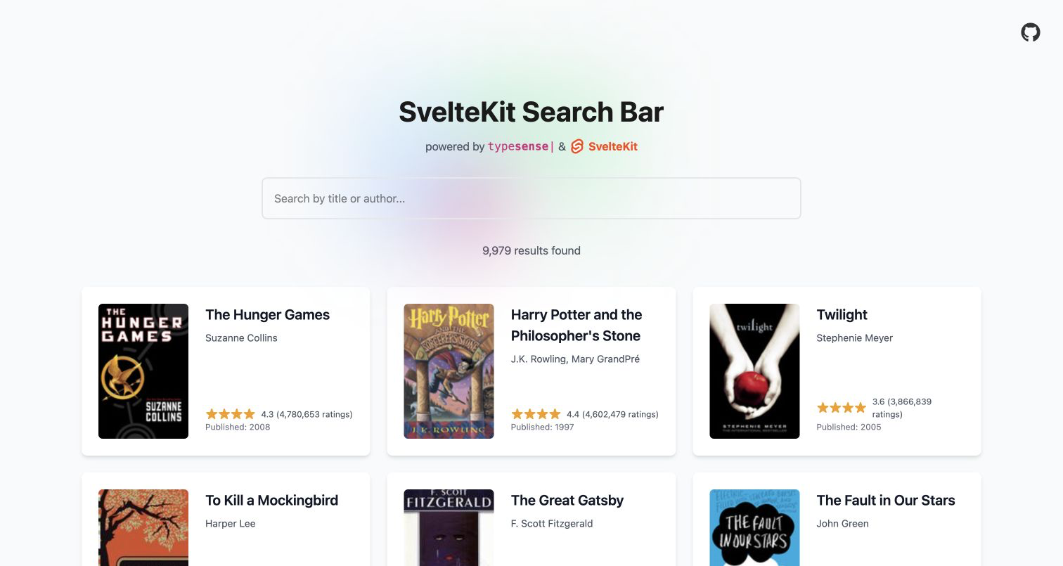 SvelteKit Search Bar Final Output