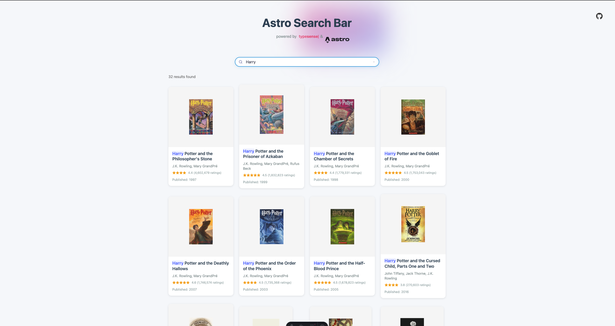 Astro Search Bar Final Output