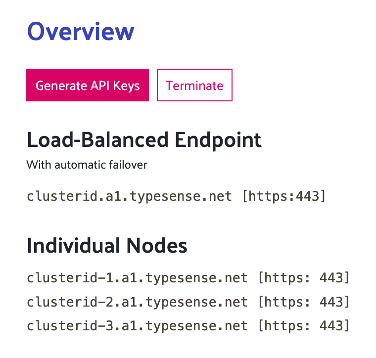 Typesense Cloud HA Hostnames